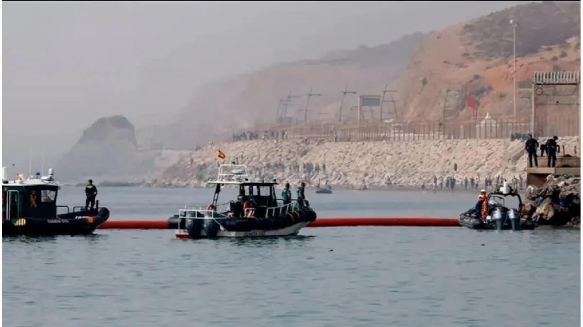 Ceuta: España instaló una barrera en el mar para impedir nuevos cruces desde Marruecos - imagen de origen