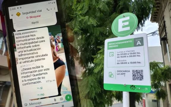 Concordia: La Municipalidad advierte que no ha enviado mensajes por el estacionamiento medido - imagen de origen