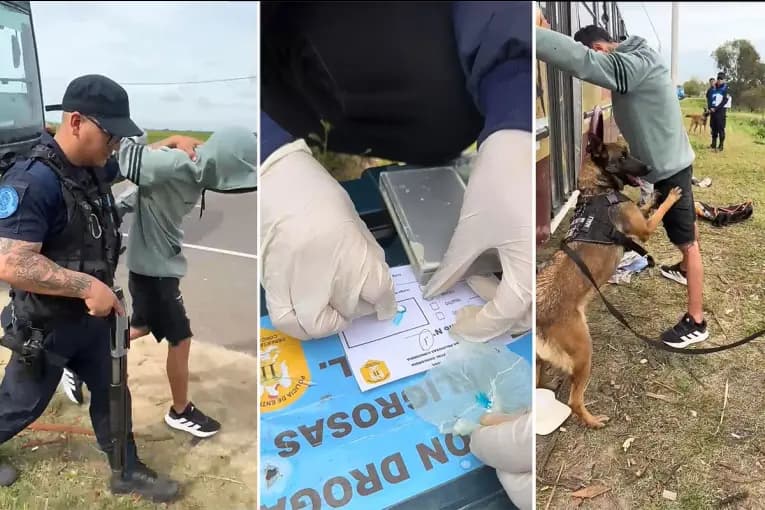 Controlaron colectivos con trabajadores de la cosecha y secuestraron cocaína y marihuana - imagen de origen