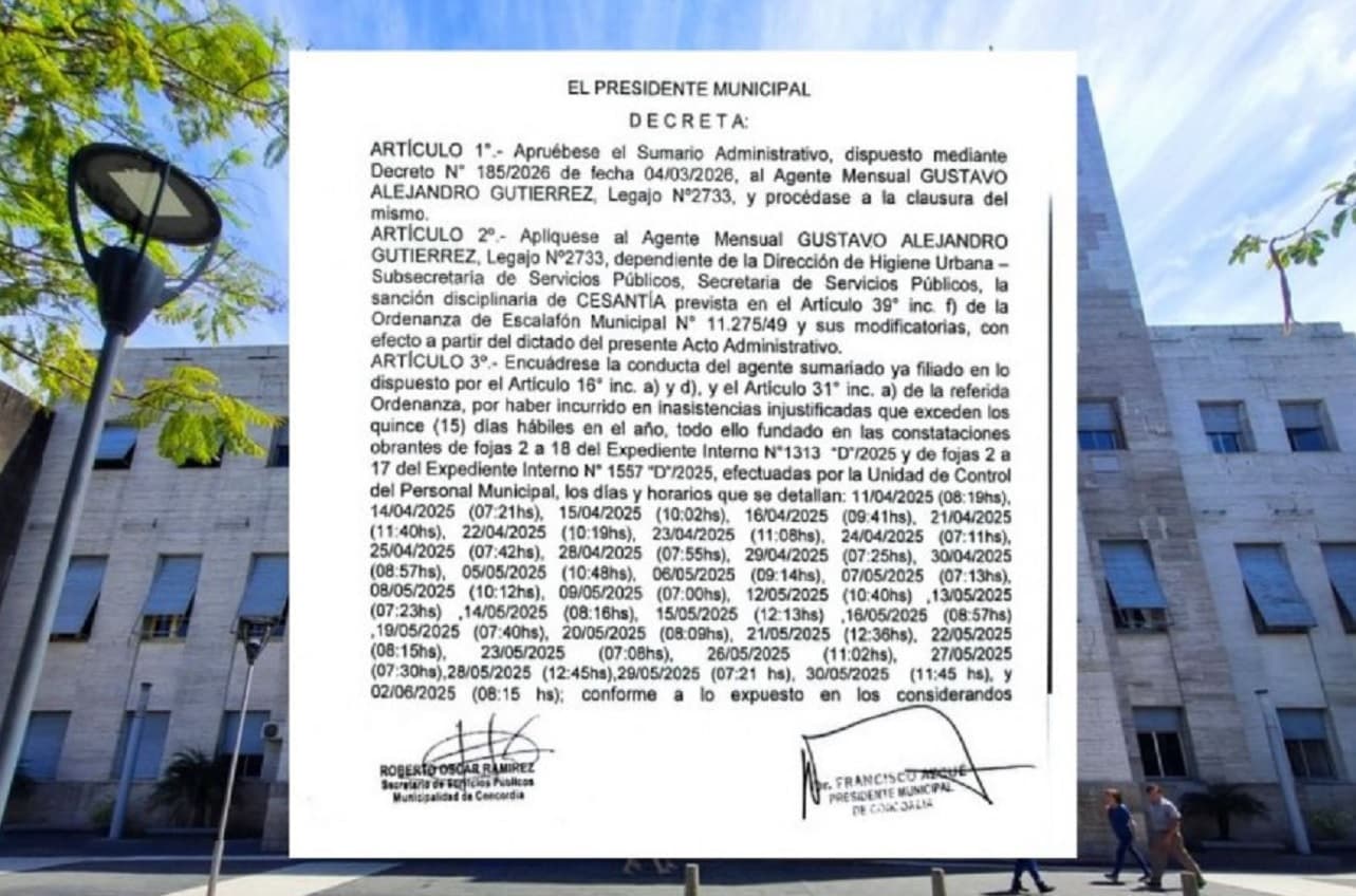 Cesantearon a empleado municipal que atendía una peluquería durante su horario de trabajo - imagen de origen