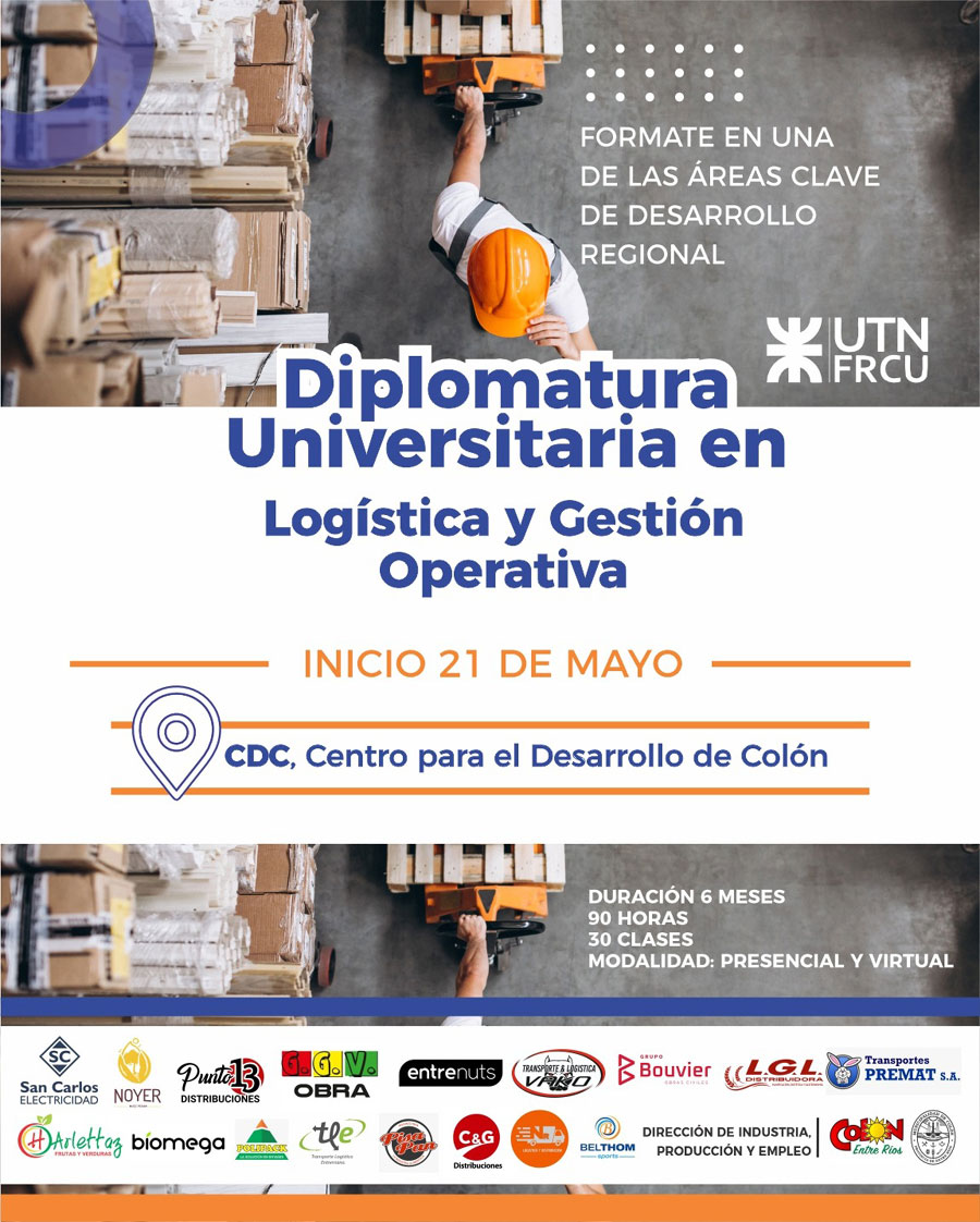 La Municipalidad de Colón lanza una Diplomatura Universitaria en Logística y Gestión Operativa junto a UTN FRCU y el sector privado - imagen de origen