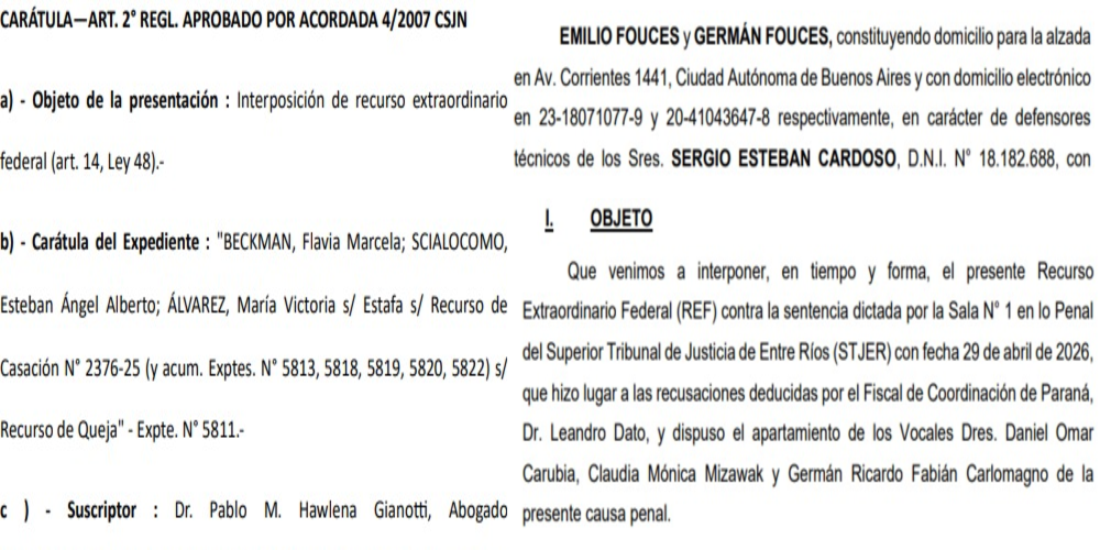 Causa «Contratos de la Legislatura»: las defensas presentan recurso extraordinario federal tras el apartamiento de los jueces naturales de la Sala Penal - imagen de origen