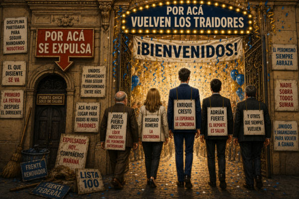 EL PERONISMO VUELVE A ECHAR GENTE: ¿Volverán por la puerta grande de los traidores, por donde ya regresaron Busti, Adrián Fuertes, los Cresto, Rosario Romero y tantos otros? - imagen de origen