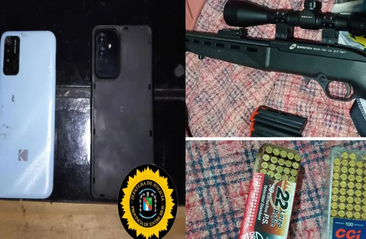 Allanamientos por amenazas en La Paz: secuestraron un arma, municiones y 24 celulares - imagen de origen
