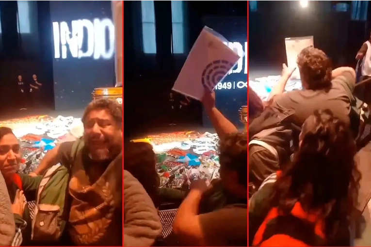 Paranaenses en la despedida del Indio Solari: llevaron una copia del reconocimiento que lo declaró Ciudadano Ilustre - imagen de origen