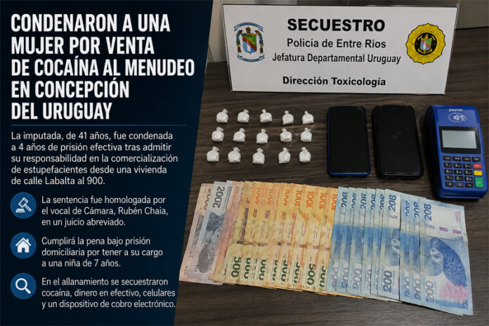 Condenaron a una mujer por venta de cocaína al menudeo en Concepción del Uruguay - imagen de origen