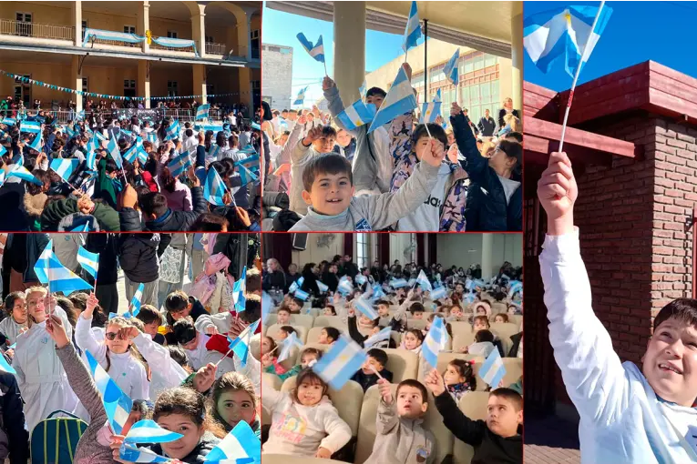 Actos y conmemoración a la Bandera en escuelas Normal, Belgrano, Centenario, Reula, Gelabert y Benavento: Fotos - imagen de origen