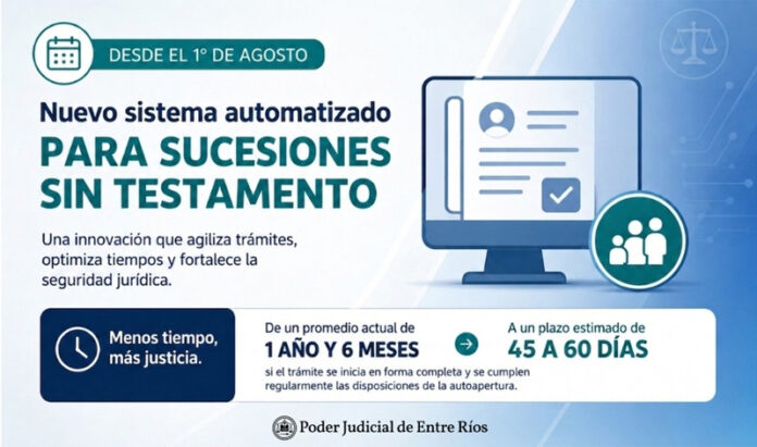 La Justicia entrerriana digitaliza las sucesiones sin testamento desde el 1° de agosto - imagen de origen