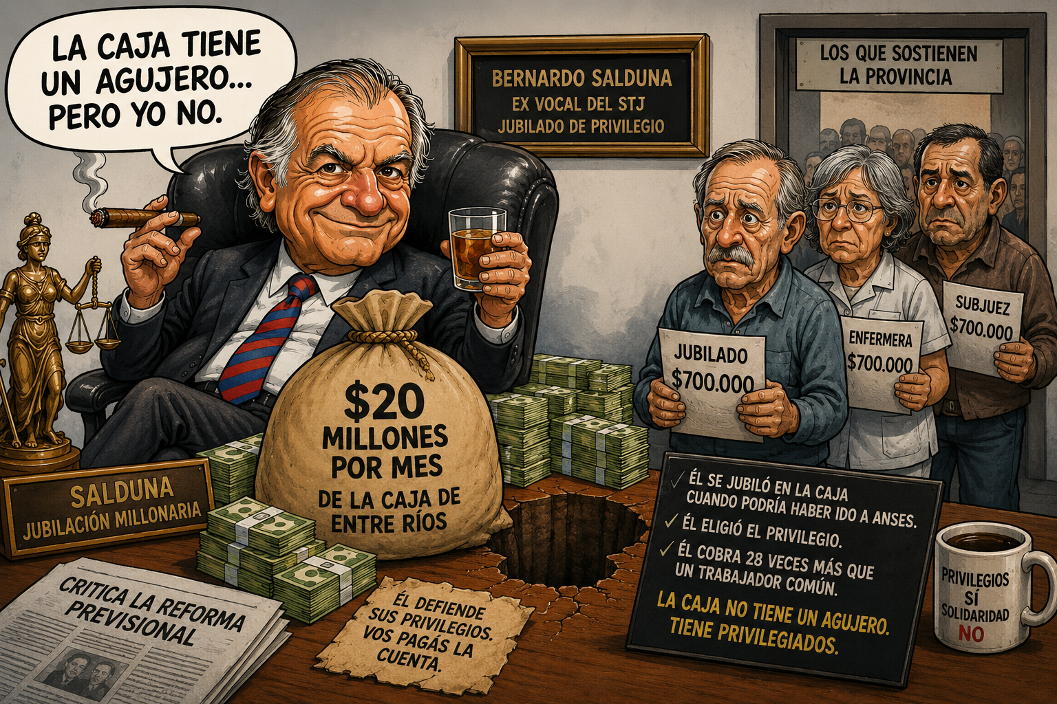 SALDUNA, Juez jubilado ilegal, HABLA DE LA CAJA… DESDE ADENTRO DEL AGUJERO - imagen de origen
