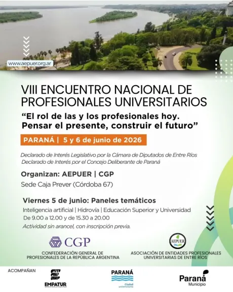 Paraná será sede del VIII Encuentro Nacional de Profesionales Universitarios - imagen de origen