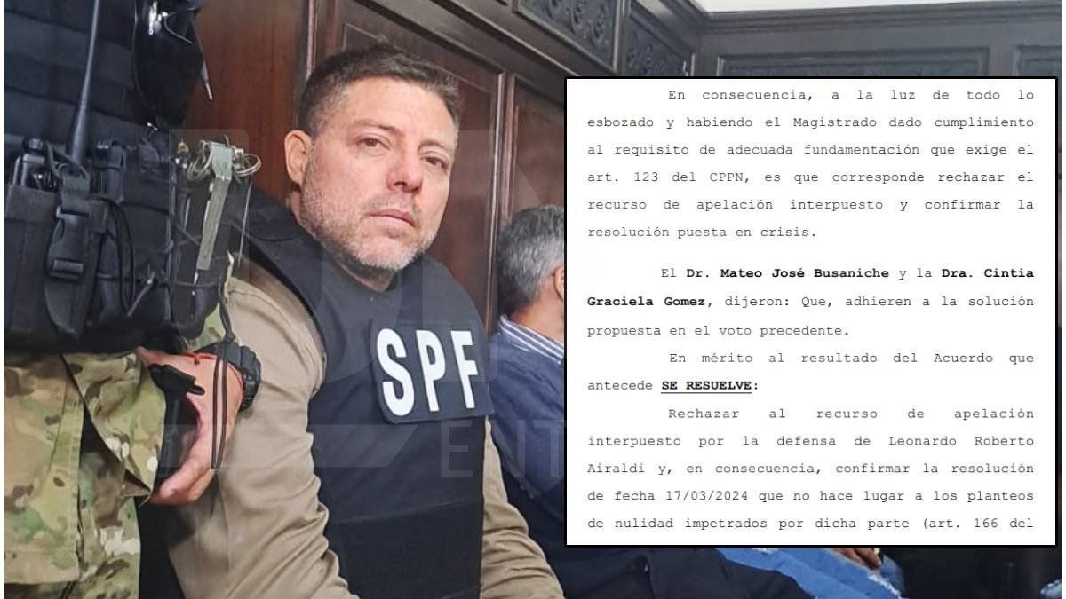 Revés judicial para Airaldi en la causa por el presunto plan criminal contra un juez, un fiscal y un ministro - imagen de origen