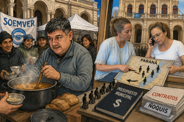 VICTORIA: SOEMVER REALIZO OLLA POPULAR Y SU SECRETARIO JORGE MUÑOZ CARGO CONTRA LOS CONTRATOS, CAIDA DE SALARIOS Y FALTA DE RESPUESTAS DE CASTAGNINO. - imagen de origen