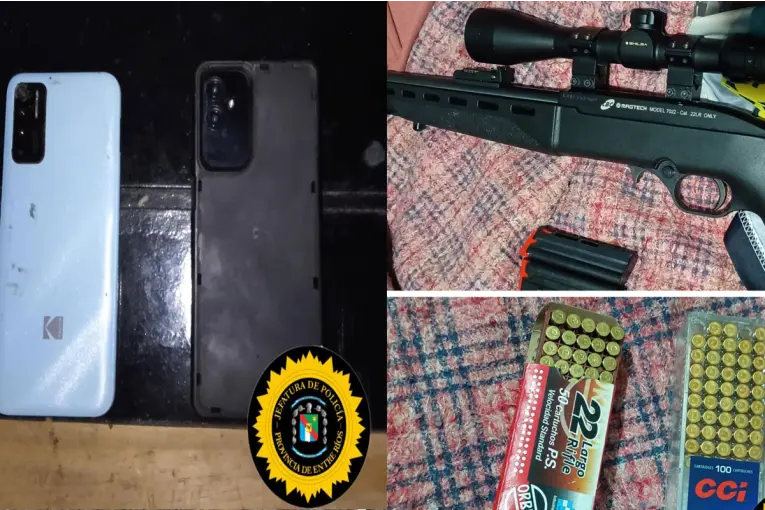 La Paz: secuestraron armas y 24 celulares en una causa por amenazas - Informe Digital - imagen de origen