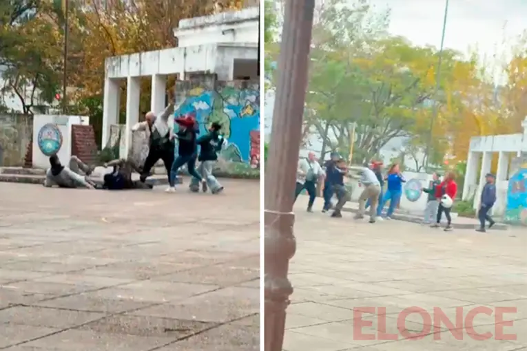 Video: violenta pelea entre familiares de alumnos terminó con intervención policial en escuela de Paraná - imagen de origen