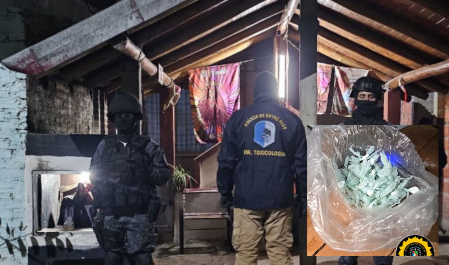 Megaoperativo en Concordia: cuatro allanamientos en el barrio Ex Aeroclub terminaron con siete detenidos y secuestro de drogas - imagen de origen