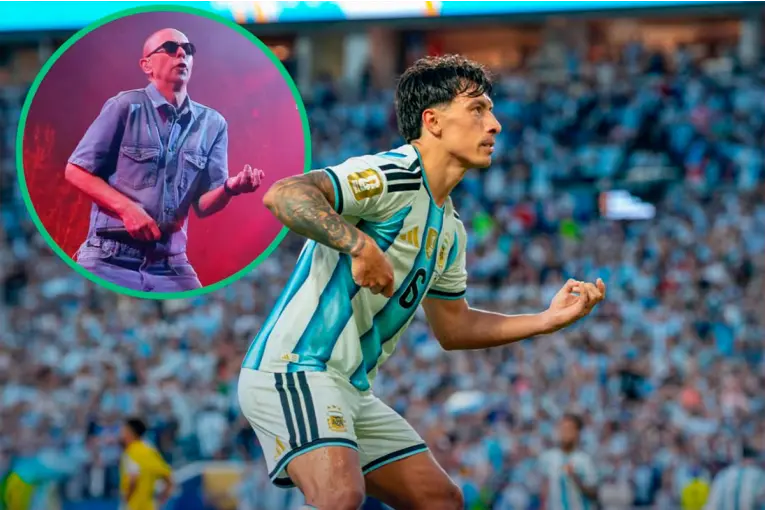 El emotivo homenaje de Lisandro Martínez al Indio Solari tras su gol con Argentina - imagen de origen