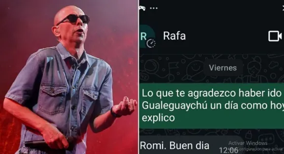 Le escribió a su ex por la muerte del Indio y él respondió con una foto tomada en Gualeguaychú hace 12 años - imagen de origen