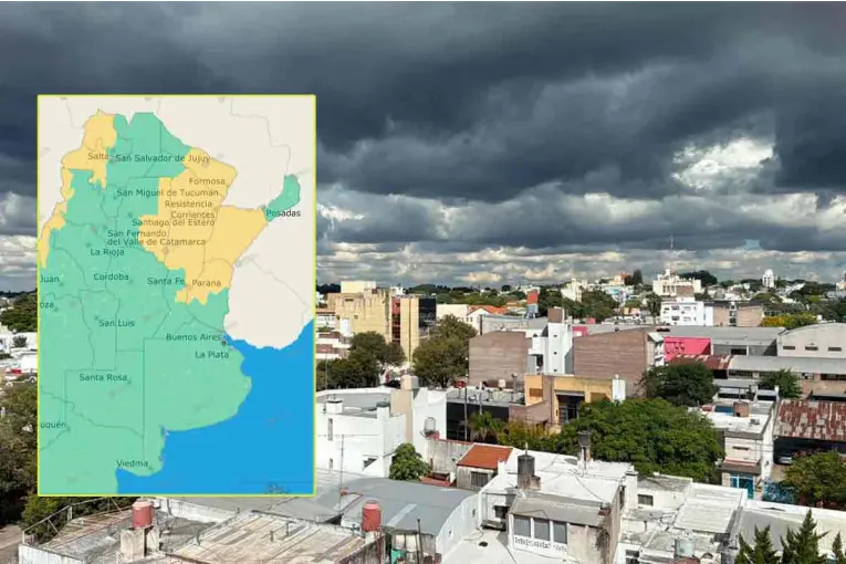 Alerta amarilla para gran parte de Entre Ríos: qué zonas recibirán hasta 70 mm de lluvia y granizo - imagen de origen