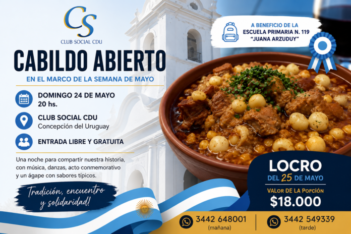 El Club Social realizará un “Cabildo Abierto” con actividades patrias y un fin solidario - imagen de origen