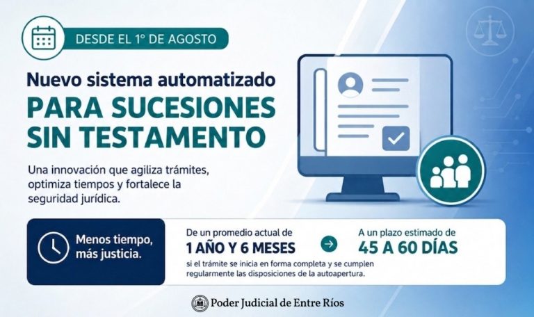 Entre Ríos: en agosto regirá el nuevo sistema para sucesiones sin testamento - imagen de origen