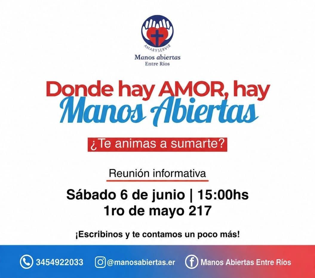 Fundación Manos Abiertas Concordia convoca a nuevos voluntarios para fortalecer su labor solidaria - 7PAGINAS - imagen de origen