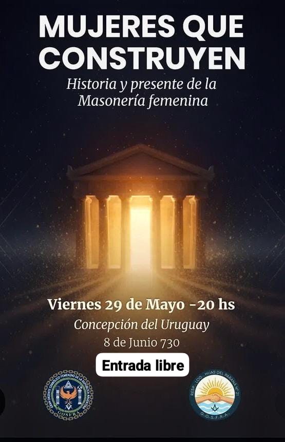Concepción del Uruguay será sede de una charla histórica sobre masonería femenina - imagen de origen