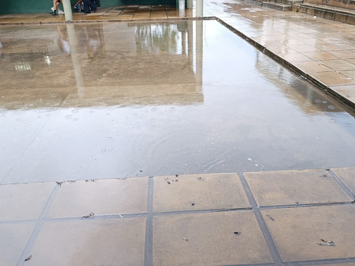 Confirmaron que las filtraciones de agua activan el sistema eléctrico de protección en la Escuela Artigas de La Bianca - imagen de origen
