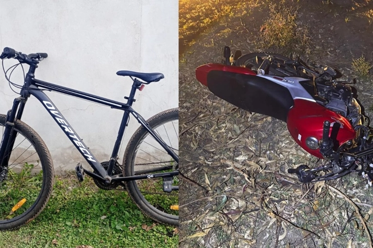 Hallaron una moto abandonada y recuperaron una bicicleta robada en dos operativos policiales - imagen de origen