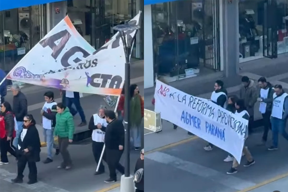 La Multisectorial volvió a rechazar la reforma previsional y se concentró en Paraná - Plaza Web - imagen de origen