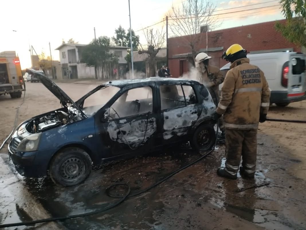 Bomberos Voluntarios sofocaron el incendio de un vehículo - imagen de origen