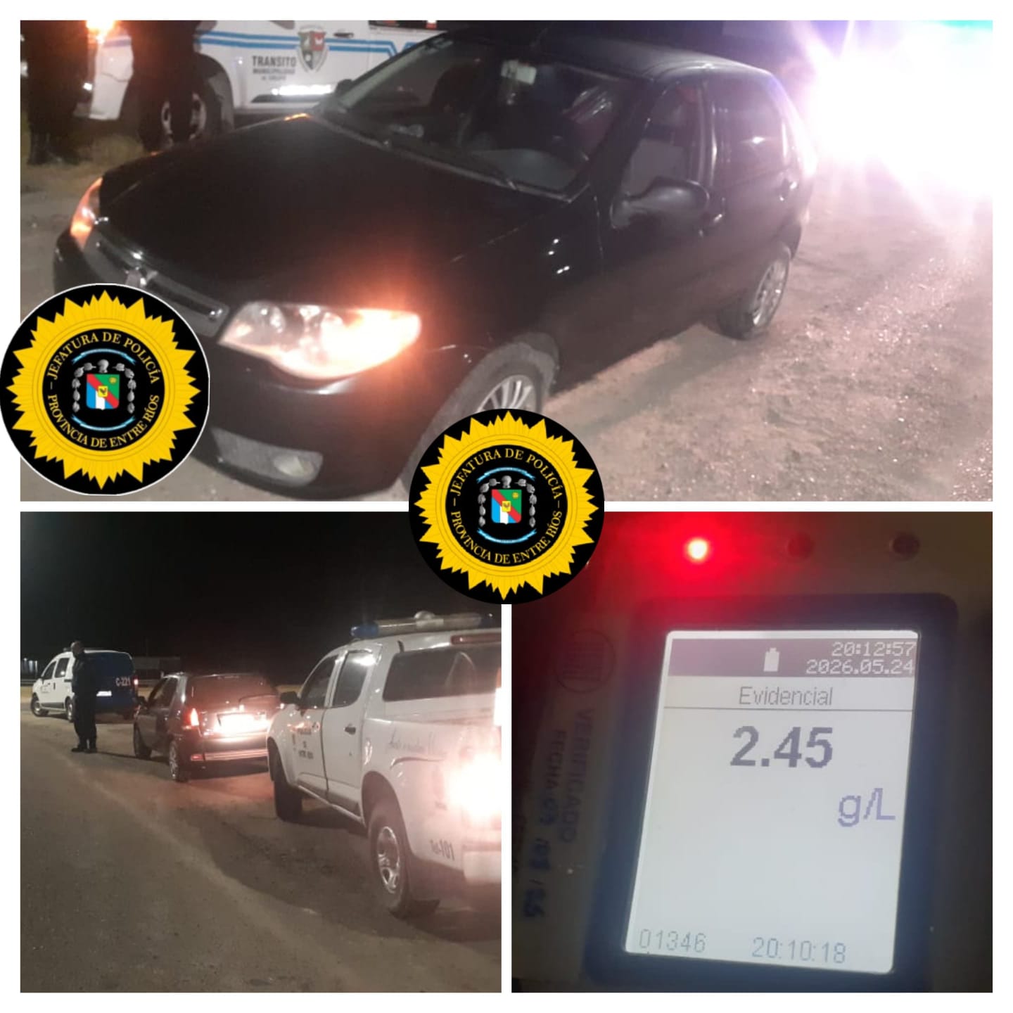 Retuvieron un automóvil en operativo vial en la rotonda de las rutas 12 y 131 - imagen de origen