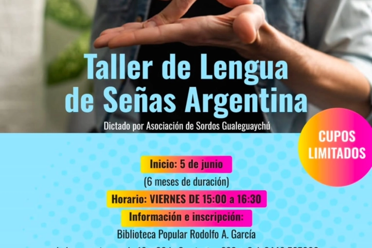 Dictarán un taller de Lengua de Señas Argentina en la biblioteca popular “Rodolfo García” - imagen de origen