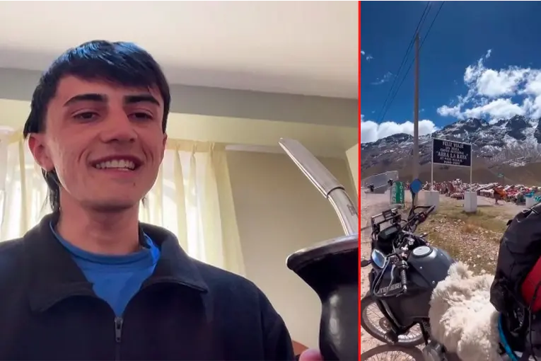 Joven barbero entrerriano viaja en moto rumbo a Machu Picchu: “Con el mate uno se hace compañía al toque” - imagen de origen