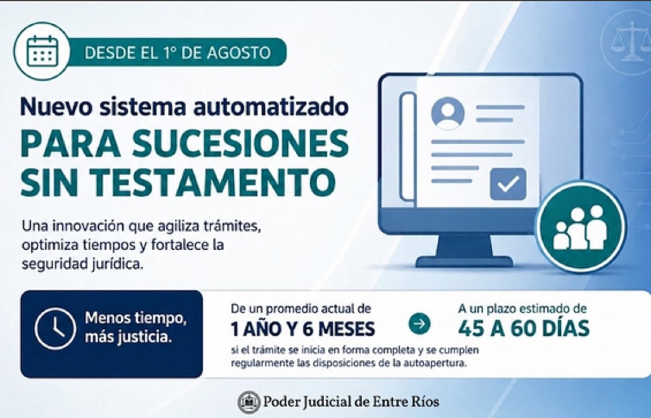 En agosto regirá el nuevo sistema automatizado para sucesiones sin testamento - imagen de origen