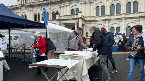 Agmer retomó el campamento frente a Casa de Gobierno y expondrá en el Senado su rechazo a la reforma jubilatoria - imagen de origen