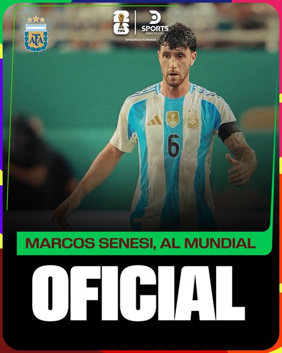 El entrerriano Marcos Senesi es el jugador 26 de la Selección Argentina - imagen de origen