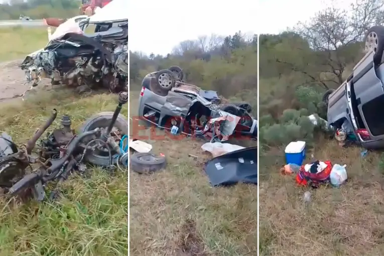 Video: impactantes imágenes tras el choque fatal que dejó dos muertos sobre Ruta 12 en La Paz - imagen de origen