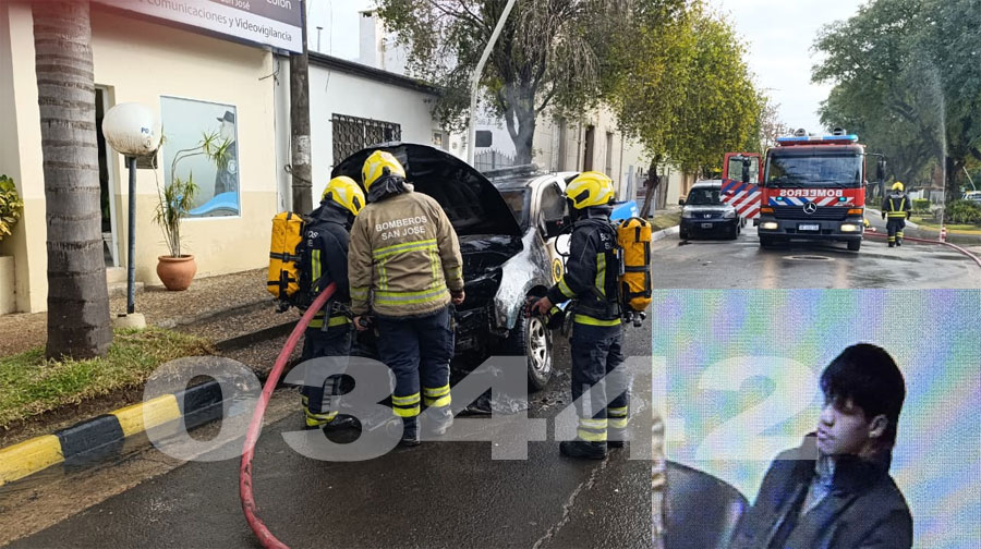 Quedó detenido el sujeto que incendió la patrulla frente a la Comisaría de San José - imagen de origen