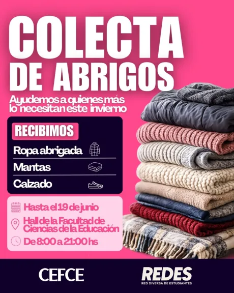 El Centro de Estudiantes de la Fcedu-UNER lanza su 3° Colecta Solidaria de Abrigos - imagen de origen