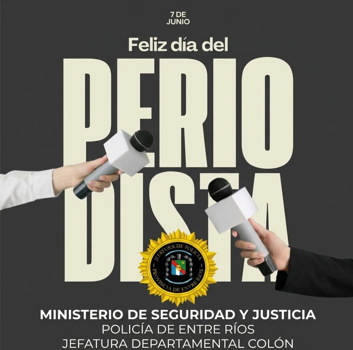 Desde la Jefatura Departamental Colón saludaron a periodistas y comunicadores en su día - imagen de origen