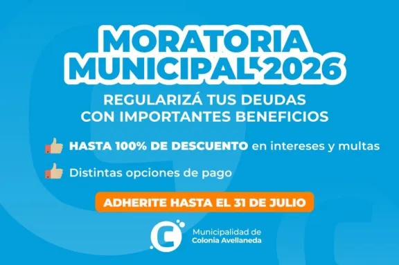 Colonia Avellaneda lanzó una nueva Moratoria Municipal con importantes beneficios para contribuyentes - imagen de origen