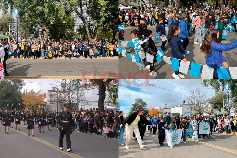 Multitudinario desfile patrio por el 25 de Mayo en barrio Aatra en Paraná - imagen de origen