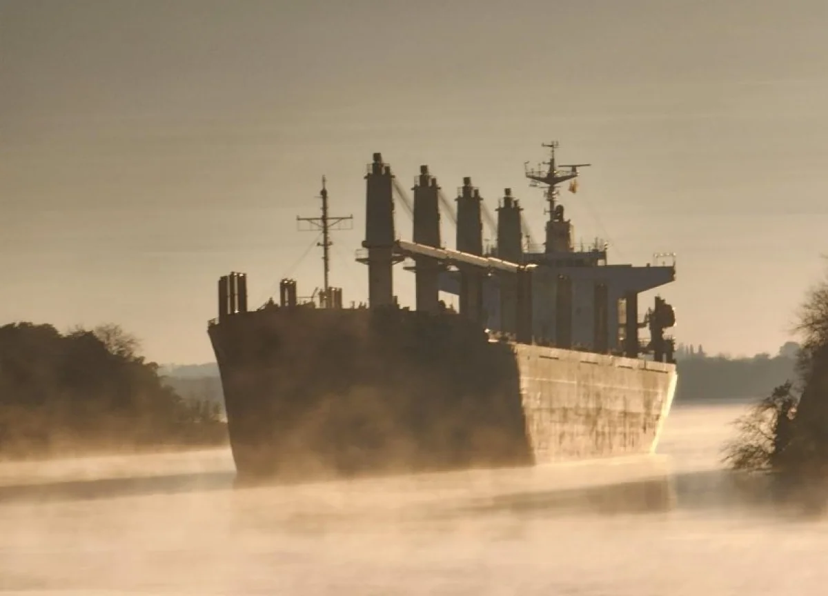 Una postal imponente: así ingresó el buque ORIENT GLORY al puerto de Concepción del Uruguay - imagen de origen
