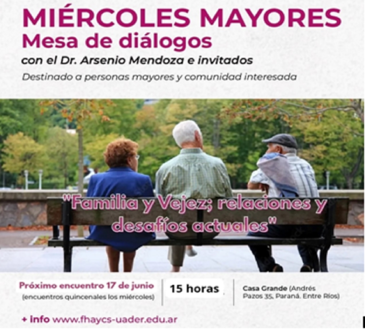 Crece el espacio de reflexión sobre adulteces y vejez en Paraná - imagen de origen