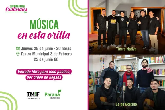 Este jueves habrá bandas en vivo en el Teatro 3 de Febrero de Paraná: la entrada será gratuita - imagen de origen