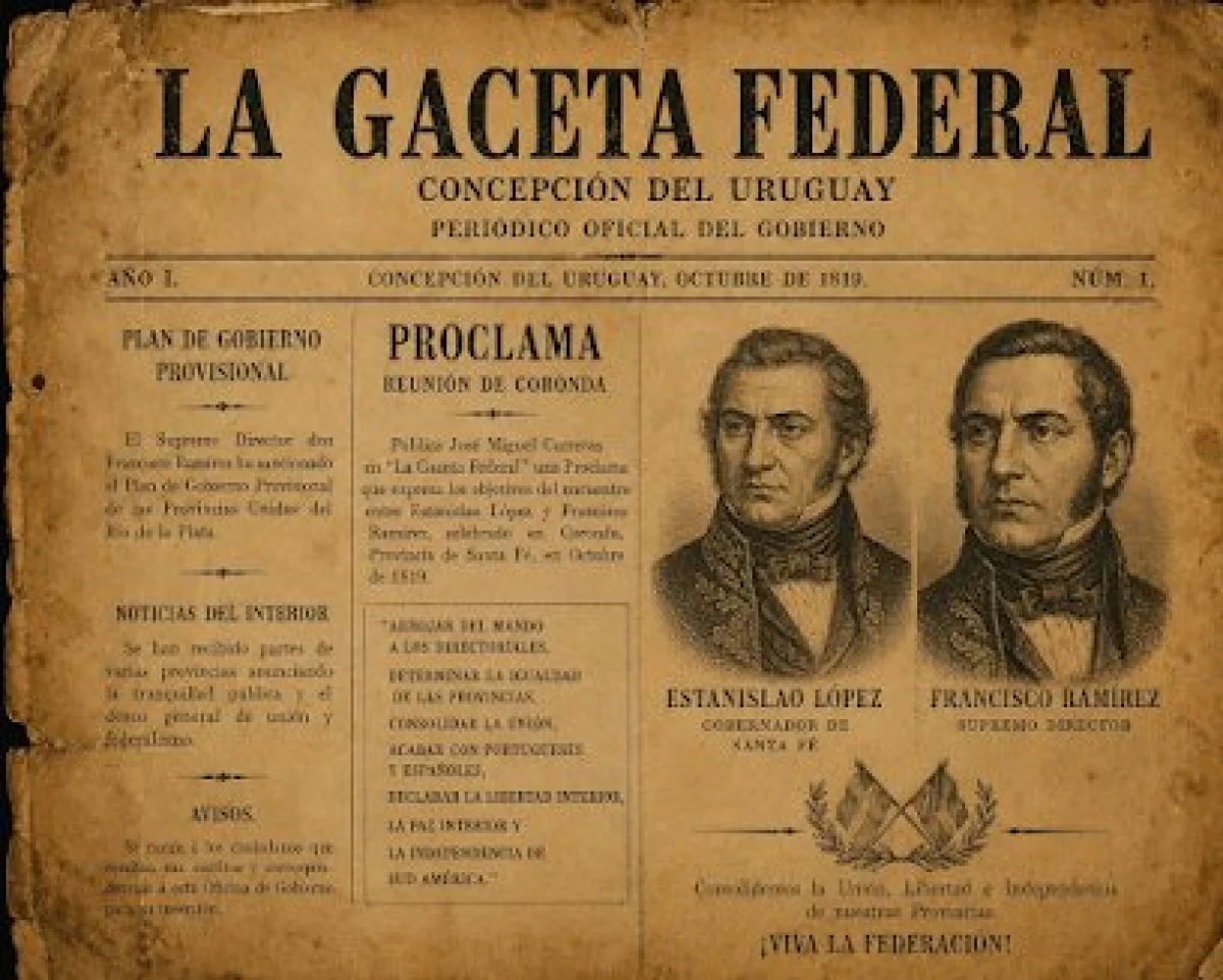 Francisco Ramírez y “La Gaceta Federal”, el primer diario de la República Federal de Entre Ríos - imagen de origen